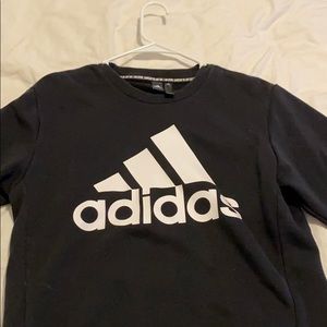 Black and white adidas long sleeve crew neck